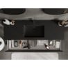 Mexen Orio meuble de salle de bain 140 cm avec lavabo Otis, 1 tiroir, noir mat - 91A10-14023-1-BF71-W18M71