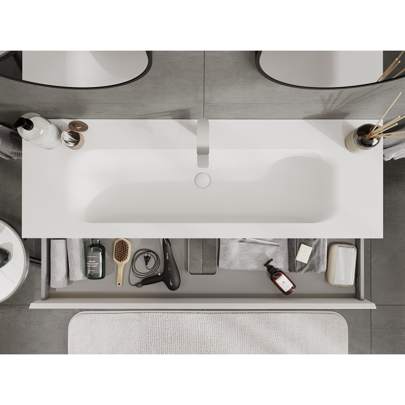 Mexen Orio mueble de baño 140 cm con lavabo Vela, 1 cajón, blanco mate - 91A10-14023-1-BF01-W23M01