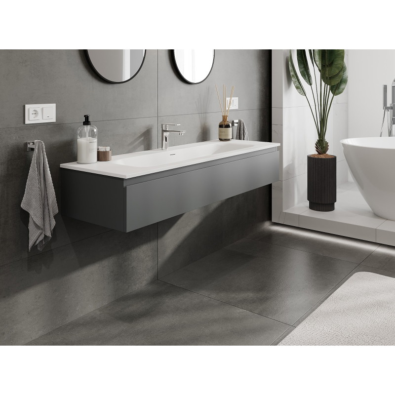 Mexen Orio vannitoakapp 140 cm Valamu Vela, 1 sahtel, grafiit matt/valge matt - 91A10-14023-1-BF66-W23M01