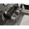 Mexen Orio badkamerkast 140 cm met wastafel Vela, 1 lade, zwart glans/zwart mat - 91A10-14023-1-BF70-W23M71