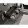 Mexen Orio bathroom cabinet 140 cm with Vela sink, 1 drawer, black gloss/black matte - 91A10-14023-1-BF70-W23M71