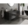 Mexen Orio meuble de salle de bain 140 cm avec lavabo Otis, 2 tiroirs, noir brillant/noir mat - 91A10-14047-2-BFF70-W18M71
