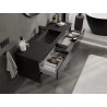 Mexen Orio meuble de salle de bain 140 cm avec lavabo Otis, 2 tiroirs, noir brillant/noir mat - 91A10-14047-2-BFF70-W18M71