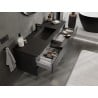 Mexen Orio mueble de baño de 140 cm con lavabo Otis, 2 cajones, negro mate - 91A10-14047-2-BFF71-W18M71