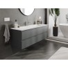 Mexen Orio Gabinete de baño de 140 cm con lavabo Vela, 2 cajones, grafito mate/blanco mate - 91A10-14047-2-BFF66-W23M01