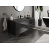 Mexen Orio meuble de salle de bains 140 cm avec lavabo Vela, 2 tiroirs, noir brillant/noir mat - 91A10-14047-2-BFF70-W23M71