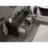 Mexen Orio 140 cm bathroom cabinet with sink Vela, 2 drawers, black gloss/black matte - 91A10-14047-2-BFF70-W23M71