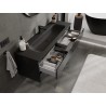Mexen Orio meuble de salle de bains 140 cm avec lavabo Vela, 2 tiroirs, noir brillant/noir mat - 91A10-14047-2-BFF70-W23M71