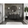 Mexen Orio armoire de salle de bains 140 cm avec lavabo Vela, 2 tiroirs, noir mat - 91A10-14047-2-BFF71-W23M71