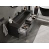 Mexen Orio Badezimmerunterschrank 140 cm mit Waschbecken Vela, 2 Schubladen, schwarz matt - 91A10-14047-2-BFF71-W23M71