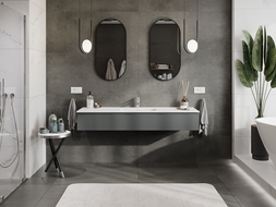 Mexen Orio mobile da bagno 160 cm con lavabo Otis, 1 cassetto, grafite opaco/bianco opaco - 91A10-16023-1-BF66-W18M01