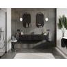 Mexen Orio 160 cm Bathroom Cabinet with Sink Otis, 1 Drawer, Black Gloss/Black Matte - 91A10-16023-1-BF70-W18M71
