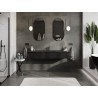 Mexen Orio meuble de salle de bain 160 cm avec lavabo Otis, 1 tiroir, noir brillant/noir mat - 91A10-16023-1-BF70-W18M71