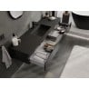 Mexen Orio 160 cm Bathroom Cabinet with Sink Otis, 1 Drawer, Black Gloss/Black Matte - 91A10-16023-1-BF70-W18M71