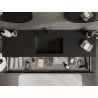 Mexen Orio 160 cm Bathroom Cabinet with Sink Otis, 1 Drawer, Black Gloss/Black Matte - 91A10-16023-1-BF70-W18M71