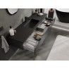 Mexen Orio bathroom cabinet 160 cm with Otis sink, 1 drawer, black matte - 91A10-16023-1-BF71-W18M71