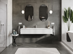 Mexen Orio armário de casa de banho 160 cm com lavatório Vela, 1 gaveta, branco mate - 91A10-16023-1-BF01-W23M01