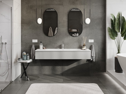 Mexen Orio armario de baño 160 cm con lavabo Vela, 1 cajón, gris mate/blanco mate - 91A10-16023-1-BF62-W23M01