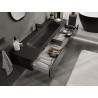 Mexen Orio badkamerkast 160 cm met Vela wastafel, 1 lade, zwart glans/zwart mat - 91A10-16023-1-BF70-W23M71