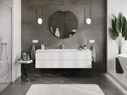 Mexen Orio meuble de salle de bains 160 cm avec lavabo Otis, 2 tiroirs, blanc mat - 91A10-16047-2-BFF01-W18M01