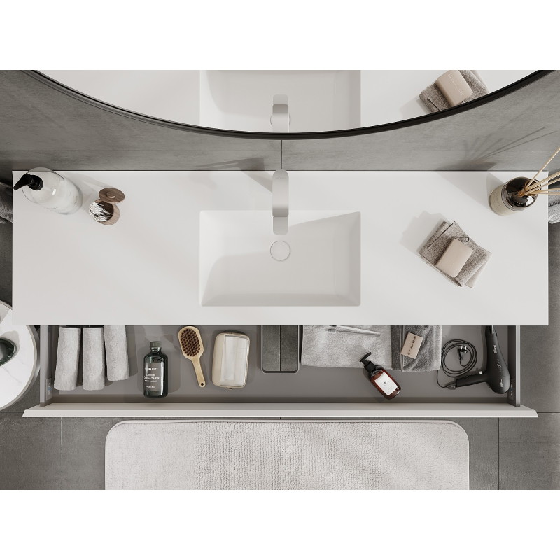 Mexen Orio bathroom cabinet 160 cm with sink Otis, 2 drawers, white mat - 91A10-16047-2-BFF01-W18M01