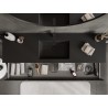 Mexen Orio armario de baño de 160 cm con lavabo Otis, 2 cajones, negro brillante/negro mate - 91A10-16047-2-BFF70-W18M71