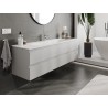 Mexen Orio meuble de salle de bain 160 cm avec lavabo Vela, 2 tiroirs, gris mat/blanc mat - 91A10-16047-2-BFF62-W23M01