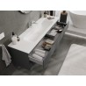 Mexen Orio 160 cm bathroom cabinet with Vela washbasin, 2 drawers, matte graphite/white matte - 91A10-16047-2-BFF66-W23M01