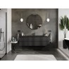 Mexen Orio gabinete de baño 160 cm con lavabo Vela, 2 cajones, negro mate - 91A10-16047-2-BFF71-W23M71
