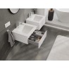 Mexen Rivel bathroom cabinet 50 cm with Otis washbasin, 1 drawer, fluted, white matt - 91A20-05023-1-BF01-W18M01
