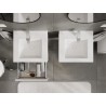 Mexen Rivel bathroom cabinet 50 cm with Otis washbasin, 1 drawer, fluted, white matt - 91A20-05023-1-BF01-W18M01