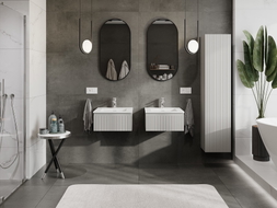Mexen Rivel Mobile bagno 50 cm con lavandino Otis, 1 cassetto, scanalato, grigio opaco/bianco opaco - 91A20-05023-1-BF62-W18M01