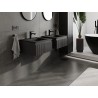 Mexen Rivel bathroom cabinet 50 cm with Otis sink, 1 drawer, grooved, black matte - 91A20-05023-1-BF71-W18M71