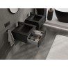 Mexen Rivel bathroom cabinet 50 cm with Otis sink, 1 drawer, grooved, black matte - 91A20-05023-1-BF71-W18M71