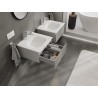 Mexen Rivel armadietto da bagno 50 cm con lavabo Vela, 1 cassetto, scanalato, grigio opaco/bianco opaco