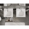 Mexen Rivel armoire de salle de bains 50 cm avec lavabo Vela, 1 tiroir, rainurée, gris mat/blanc mat