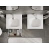 Mexen Rivel mueble de baño de 50 cm con lavabo Vela, 1 cajón, ranurado, gris mate/blanco mate - 91A20-05023-1-BF62-W23M01