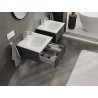 Mexen Rivel szafka łazienkowa 50 cm z umywalką Vela, 1 szuflada, ryflowana , grafit mat/biała mat - 91A20-05023-1-BF66-W23M01
