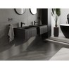 Mexen Rivel bathroom cabinet 50 cm with Vela basin, 1 drawer, fluted, black matte - 91A20-05023-1-BF71-W23M71