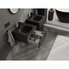 Mexen Rivel bathroom cabinet 50 cm with Vela basin, 1 drawer, fluted, black matte - 91A20-05023-1-BF71-W23M71