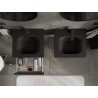 Mexen Rivel bathroom cabinet 50 cm with Vela basin, 1 drawer, fluted, black matte - 91A20-05023-1-BF71-W23M71