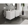 Mexen Rivel meuble de salle de bain 50 cm avec lavabo Otis, 1 tiroir, rainuré, blanc mat - 91A20-05047-1-BF01-W18M01