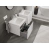 Mexen Rivel meuble de salle de bain 50 cm avec lavabo Otis, 1 tiroir, rainuré, blanc mat - 91A20-05047-1-BF01-W18M01