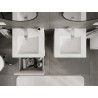 Mexen Rivel mueble de baño de 50 cm con lavabo Otis, 1 cajón, ranurado, blanco mate - 91A20-05047-1-BF01-W18M01