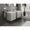 Mexen Rivel armadietto da bagno 50 cm con lavabo Otis, 1 cassetto, scanalato, grigio opaco/bianco opaco