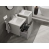 Mexen Rivel armadietto da bagno 50 cm con lavabo Otis, 1 cassetto, scanalato, grigio opaco/bianco opaco