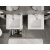 Mexen Rivel armadietto da bagno 50 cm con lavabo Otis, 1 cassetto, scanalato, grigio opaco/bianco opaco