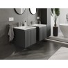 Mexen Rivel szafka łazienkowa 50 cm z umywalką Otis, 1 szuflada, ryflowana , grafit mat/biała mat - 91A20-05047-1-BF66-W18M01