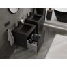 Mexen Rivel 50 cm Bathroom Cabinet with Otis Sink, 1 Drawer, Grooved, Black Matte - 91A20-05047-1-BF71-W18M71