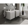 Mexen Rivel mueble de baño de 50 cm con lavabo Vela, 1 cajón, ranurado, gris mate/blanco mate - 91A20-05047-1-BF62-W23M01